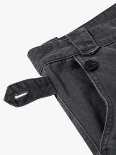 Vintage Washed Multi-Pocket Adjustable Strap Flare Cargo Pants