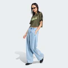 ADIBREAK MID-RISE WIDE-LEG DENIM PANTS