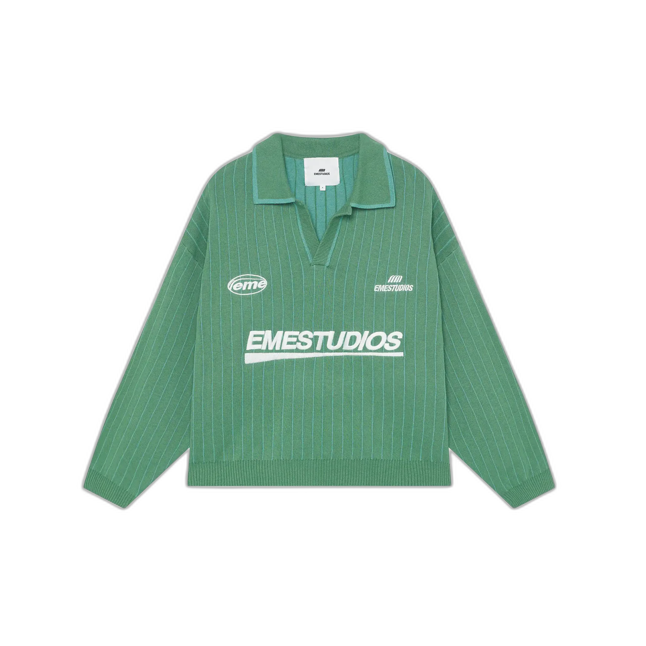 Pinstripe Deep Grass Knit Polo