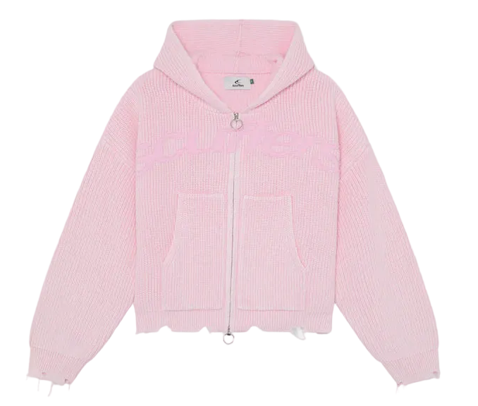 New Light Pink Buzz Knit Zipper