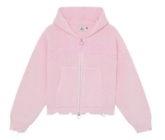 New Light Pink Buzz Knit Zipper