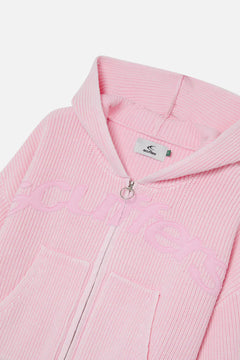 New Light Pink Buzz Knit Zipper