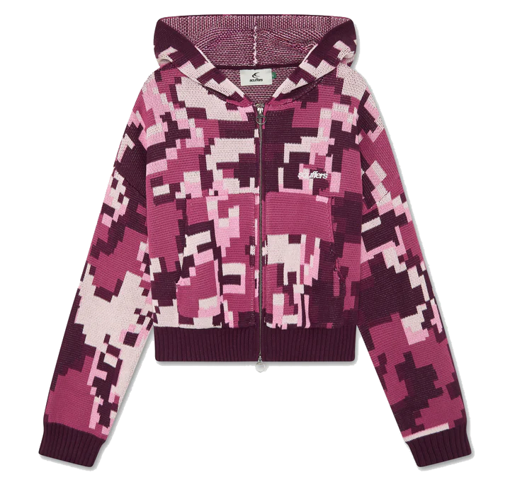 Mosaic Pink Knit Zipper