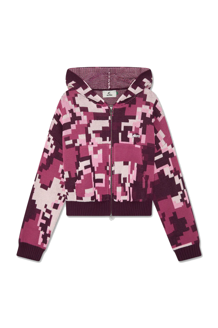Mosaic Pink Knit Zipper