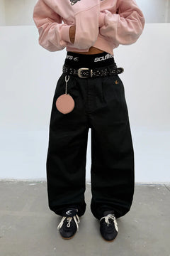 Monogram Shell Black Pants
