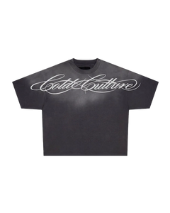 CROSSED SCRIPT TEE BLACK