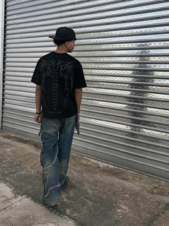 Skeleton Vintage T-shirt - Negro