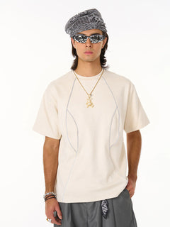 Functional Deconstructed Split Short-Sleeved T-Shirt - Albaricoque
