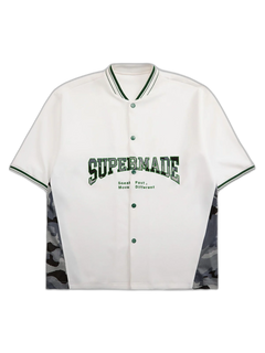Original Camouflage Spliced Baseball T-Shirt - Blanco