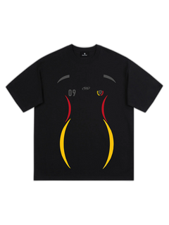Retro 09 Graphic Crest Print T-Shirt - Negro