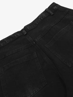 Contrast Side Stripe Denim Barrel Jeans - Azul