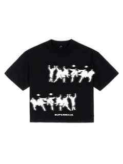 Vintage Soccer Motion Graphic T-Shirt - Negro