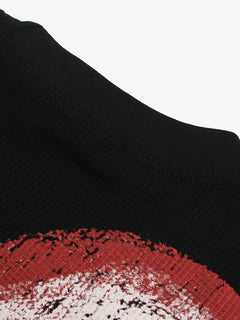 Skeleton & Melted Heart Graphic Waffle Knit T-Shirt - Negro