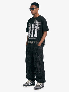 Gothic Statuette Cotton Jersey T-Shirt - Negro