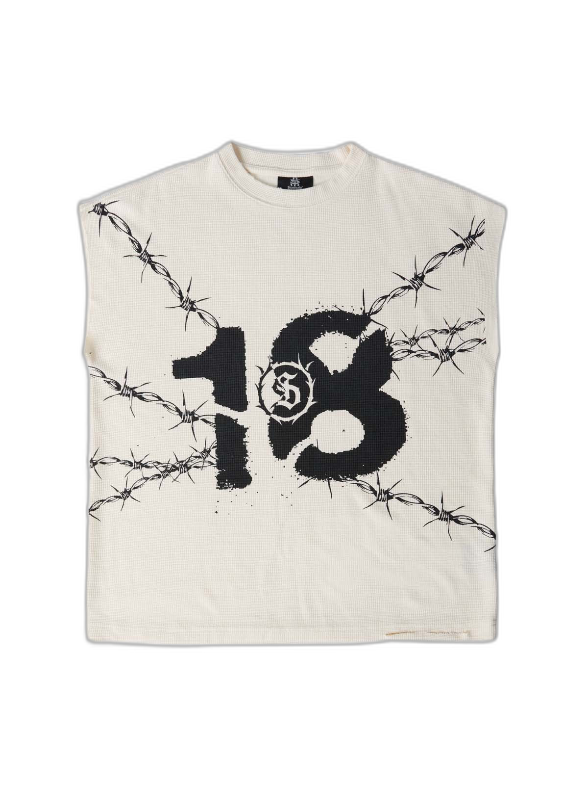 Waffle Thorn Print Sleeveless T-Shirt