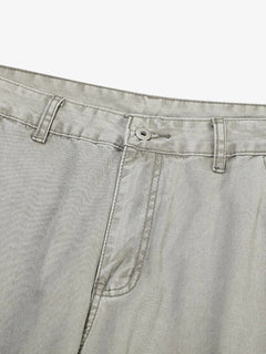 Patchwork Multi-Pocket Workwear Casual Machete Pants - Light Grey