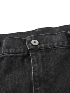 Washed Distressed Multi-Pocket Cargo Jeans - Negro