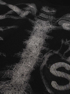 Skeleton Graphic Waffle Sweatshirt - Negro