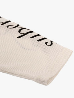 Retro Letter Print Waffle Simplicity Long-Sleeved T-Shirt - Albaricoque
