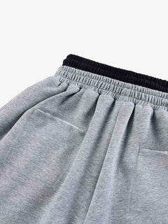 Double-Waisted Ruched Sweatpants - Flower Ash