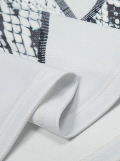 Jersey Style Snake Print T-Shirt - Blanco