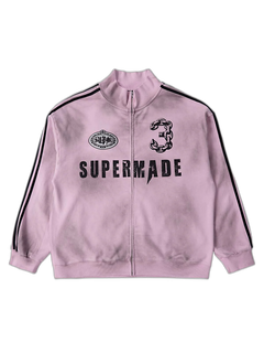 Supermade Vintage Distressed NO.3 Stand Collar Tracksuit - Rosa