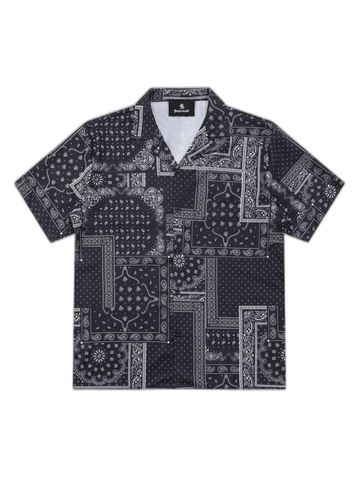 Vintage Bandana Patchwork Cuban Shirt