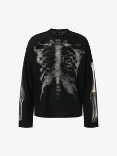 Skeleton Graphic Waffle Sweatshirt - Negro