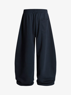 Fleece Vintage Side Stripe Drape Paratrooper Machete Wide Leg Pants - Azul oscuro