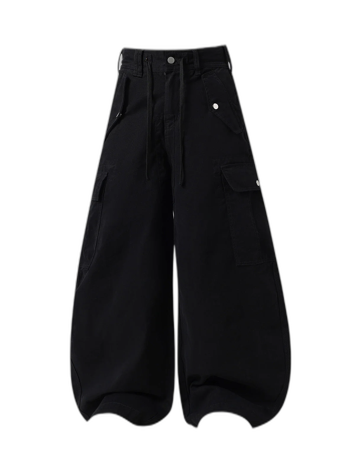 Curved-Hem Baggy Cargo Pants