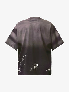 Ink Splash Letter Print T-shirt - Morado