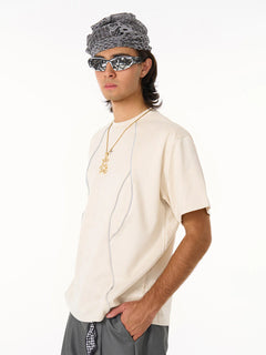 Functional Deconstructed Split Short-Sleeved T-Shirt - Albaricoque