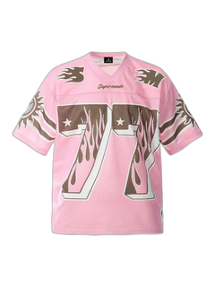 Pink Flame Print Jersey T-shirt - Rosa