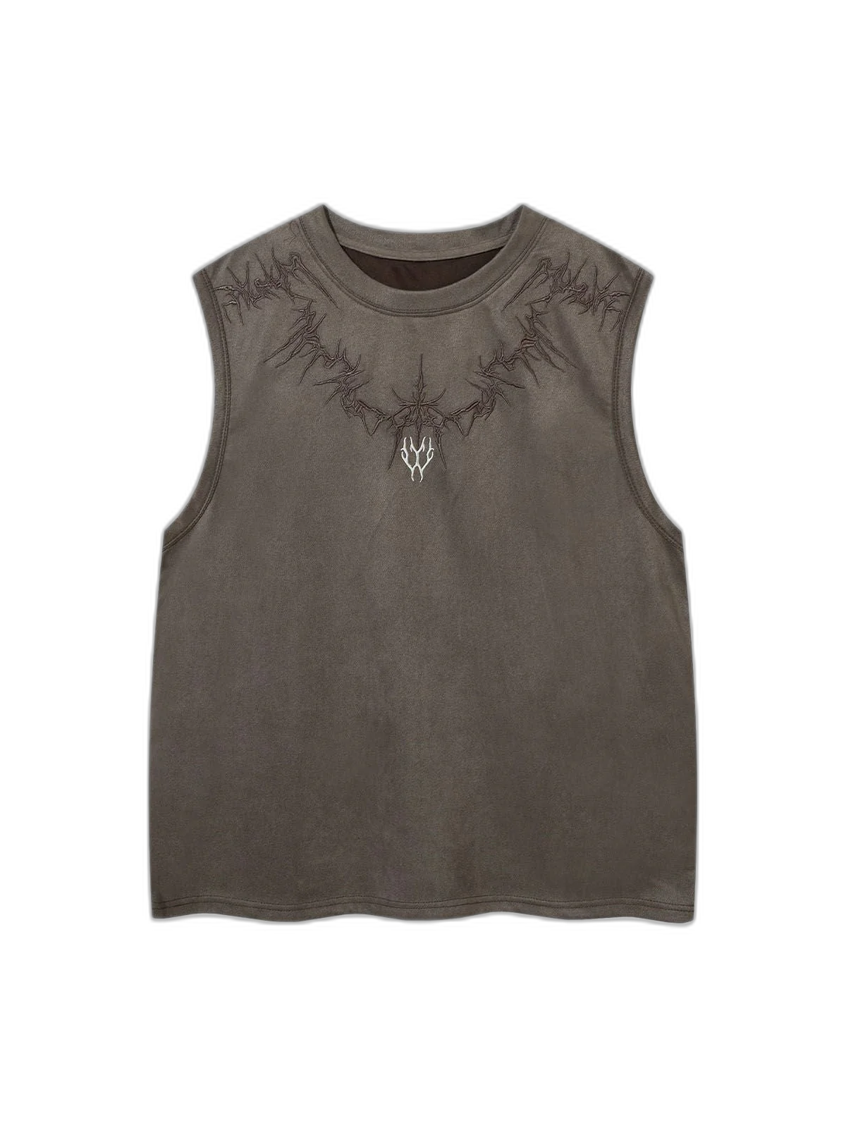 Suede Thorn Embroidered Vest