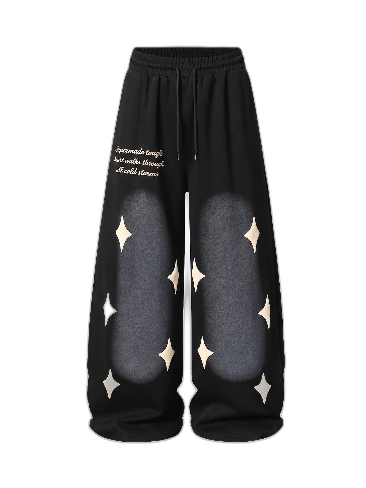 Spray Paint Star Print Distressed Sweatpants