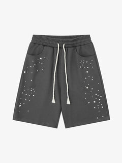 Studded Jersey Sweat Shorts - Flower Ash