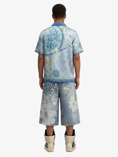 Porcelain Floral Cuban Collar Shirt - Photo Color