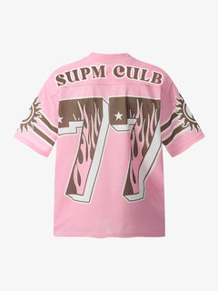 Pink Flame Print Jersey T-shirt - Rosa