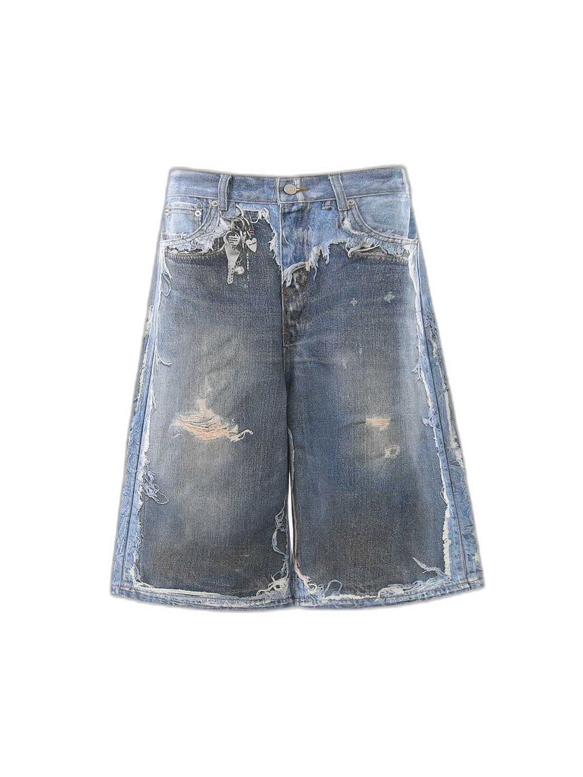 Retro Deconstructed Denim Shorts