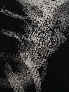 Skeleton Graphic Waffle Sweatshirt - Negro
