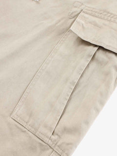 Curved-Hem Baggy Cargo Pants - Khaki