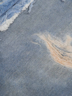 Retro Deconstructed Denim Shorts - Azul