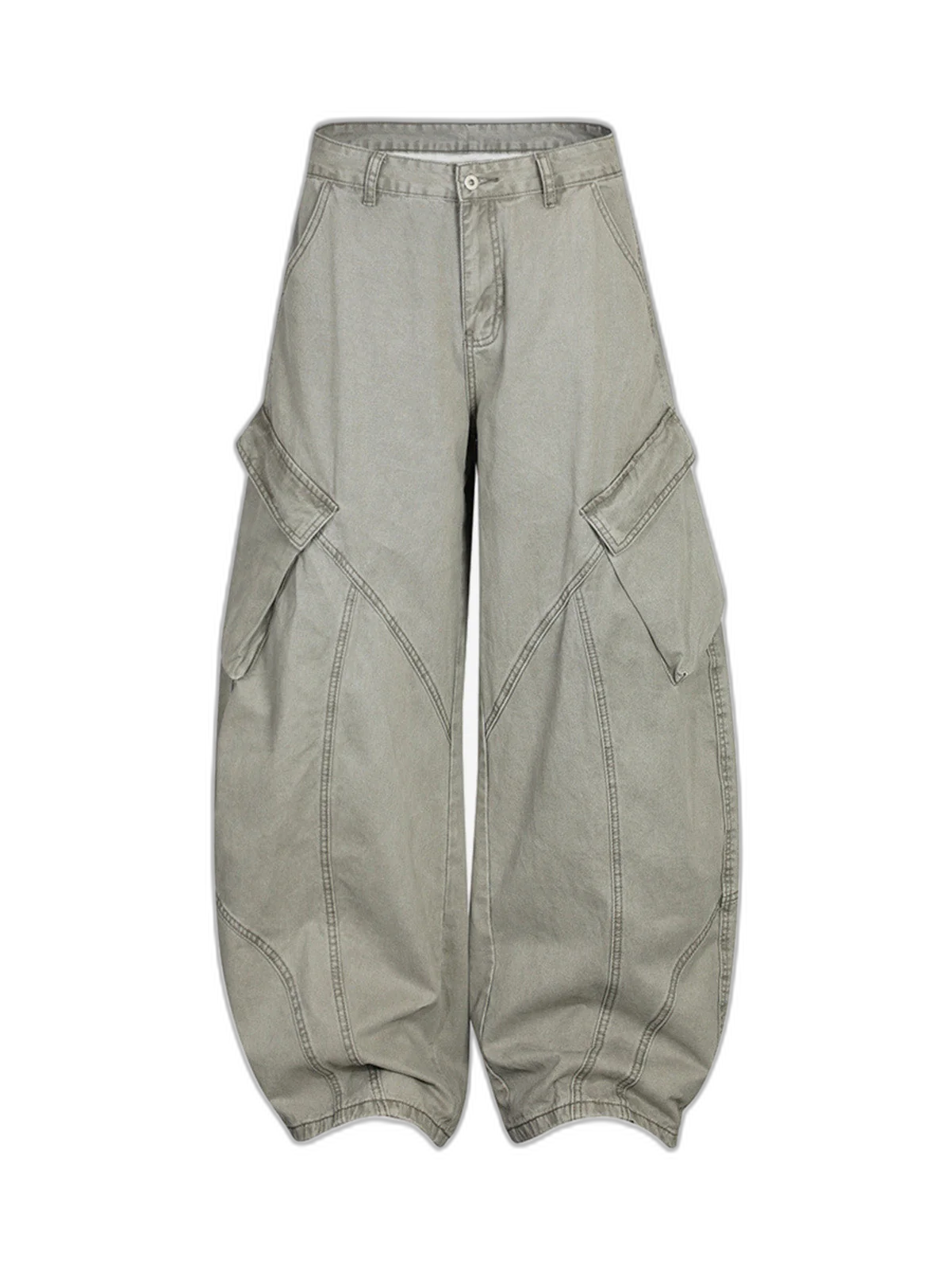 Patchwork Multi-Pocket Workwear Casual Machete Pants