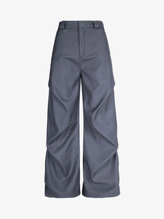 Woven Retro Cleanfit Pleated Drape Pants - Gris