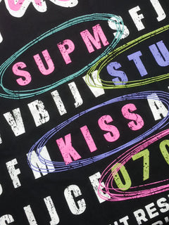 Retro Letter Graphic T-Shirtc - Blanco