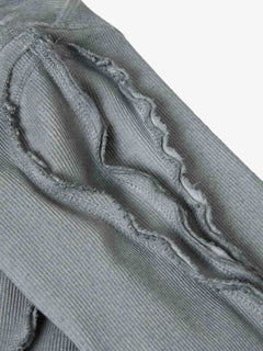 Vintage Washed Sculpted Seam Ribbed Long Sleeve T-Shirt - Light Grey