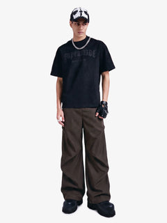 Woven Retro Cleanfit Pleated Drape Pants - Coffee