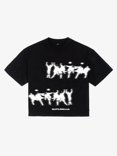 Vintage Soccer Motion Graphic T-Shirt - Negro