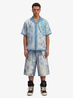 Porcelain Floral Cuban Collar Shirt - Photo Color