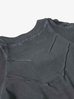 Vintage Washed Sculpted Seam Ribbed Long Sleeve T-Shirt - Gris oscuro